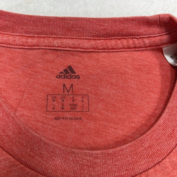 Adidas Men's Medium Short Sleeve Light Red Athletic Lightweight T Shirt - Picture 3 of 12
